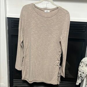 Women's Beige Long Sleeve Top